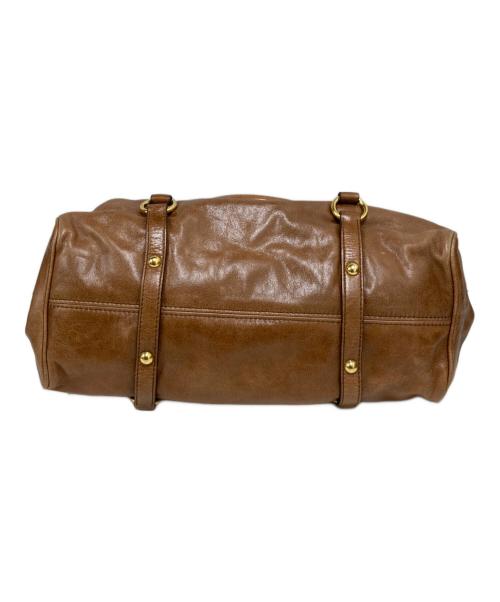 MIU MIU（ミュウミュウ）MIU MIU (ミュウミュウ) レザー2WAYバッグ ブラウンの古着・服飾アイテム