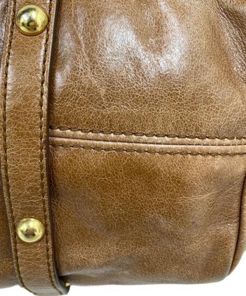 MIU MIU（ミュウミュウ）MIU MIU (ミュウミュウ) レザー2WAYバッグ ブラウンの古着・服飾アイテム