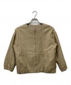 BEARDSLEYビアズリー）の古着「レザーブルゾン」｜ベージュ