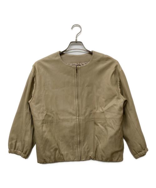 BEARDSLEY（ビアズリー）BEARDSLEY (ビアズリー) レザーブルゾン ベージュの古着・服飾アイテム