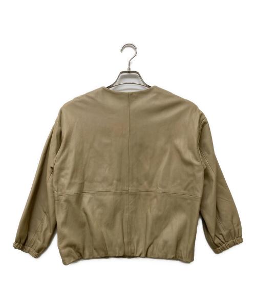 BEARDSLEY（ビアズリー）BEARDSLEY (ビアズリー) レザーブルゾン ベージュの古着・服飾アイテム