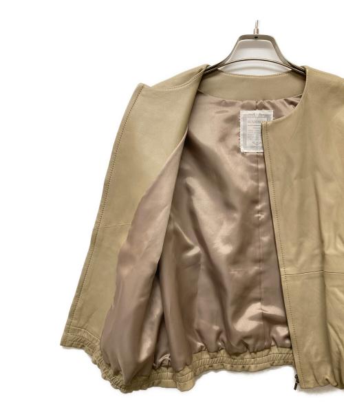 BEARDSLEY（ビアズリー）BEARDSLEY (ビアズリー) レザーブルゾン ベージュの古着・服飾アイテム