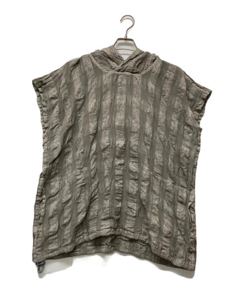 ISSEY MIYAKE MEN（イッセイミヤケメン）ISSEY MIYAKE MEN (イッセイミヤケメン) リネン混パーカー グレー サイズ:SIZE 4の古着・服飾アイテム