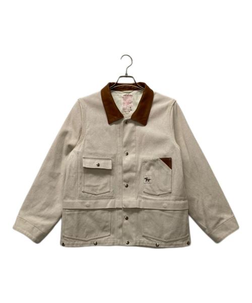 NICENESS（ナイスネス）NICENESS (ナイスネス) EDEN レザー切替オックスジャケット ホワイト サイズ:Mの古着・服飾アイテム