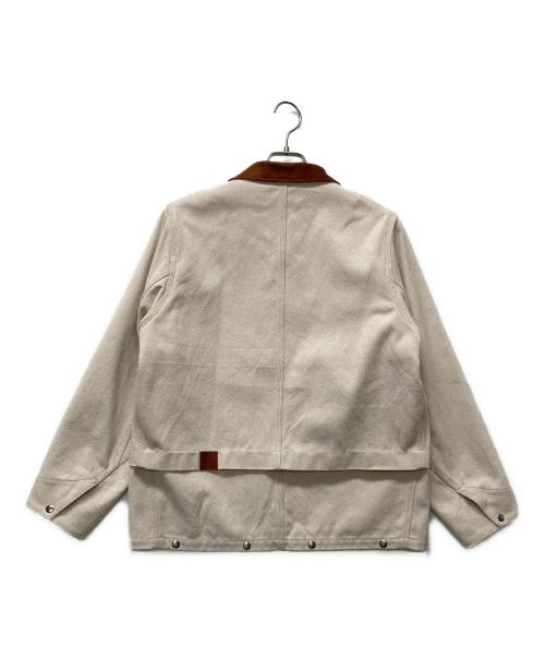 NICENESS（ナイスネス）NICENESS (ナイスネス) EDEN レザー切替オックスジャケット ホワイト サイズ:Mの古着・服飾アイテム