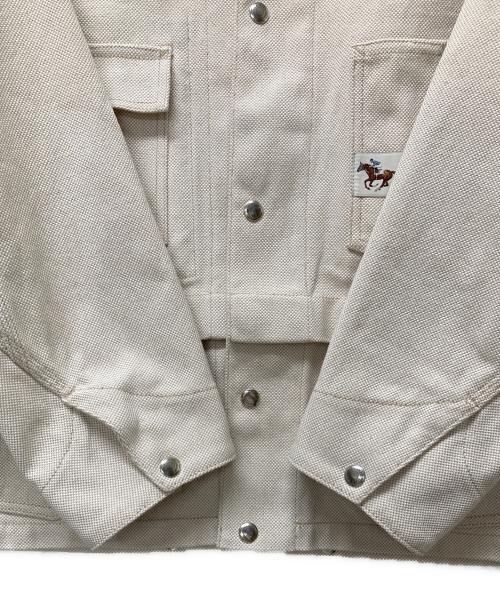 NICENESS（ナイスネス）NICENESS (ナイスネス) EDEN レザー切替オックスジャケット ホワイト サイズ:Mの古着・服飾アイテム