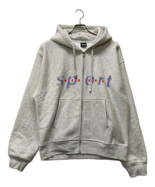 stussy（ステューシー）stussy (ステューシー) Dot sport zip hoodie グレー サイズ:Lの古着・服飾アイテム