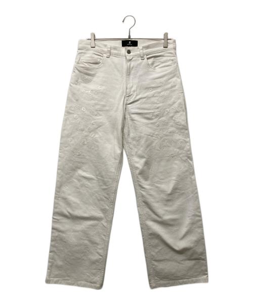 ANREALAGE（アンリアレイジ）ANREALAGE (アンリアレイジ) 花柄刺繍パンツ ホワイト サイズ:46の古着・服飾アイテム