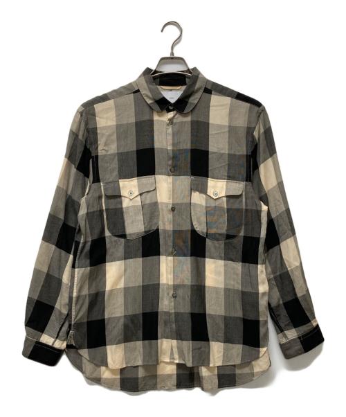 SUGARHILL（シュガーヒル）SUGARHILL (シュガーヒル) BLOCK CHECK ROUND-COLLAR SHIRT ブラック サイズ:2の古着・服飾アイテム