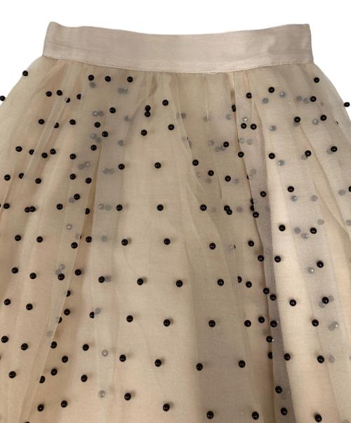 eimy istoire（エイミーイストワール）eimy istoire (エイミーイストワール) パールスタッズボリュームフレアスカート ベージュ サイズ:SIZE Freeの古着・服飾アイテム