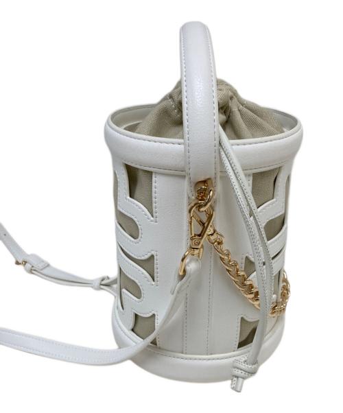 DAIANA（ダイアナ）DAIANA (ダイアナ) カットワークショルダーバッグ ホワイトの古着・服飾アイテム