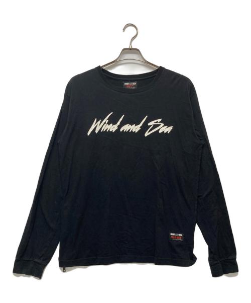 WIND AND SEA（ウィンダンシー）WIND AND SEA (ウィンダンシー) YOHJI YAMAMOTO (ヨウジヤマモト) Signature-style logo Long Sleeve T-shirt ブラック サイズ:SIZE 3の古着・服飾アイテム
