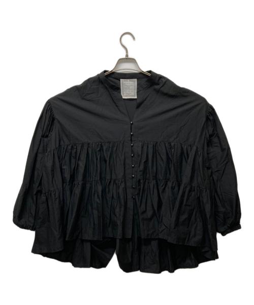 BEARDSLEY（ビアズリー）BEARDSLEY (ビアズリー) ティアードブラウス ブラック サイズ:Fの古着・服飾アイテム