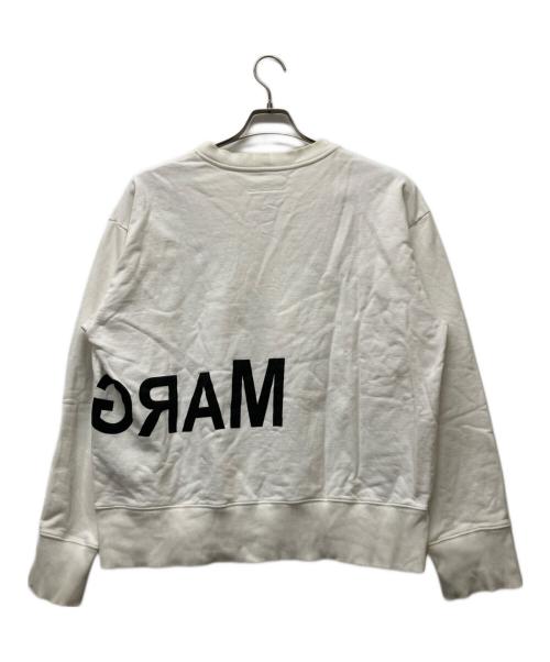 MM6 Maison Margiela（エムエムシックスメゾンマルジェラ）MM6 Maison Margiela (エムエムシックスメゾンマルジェラ) ロゴクルーネックスウェット ホワイト サイズ:XSの古着・服飾アイテム