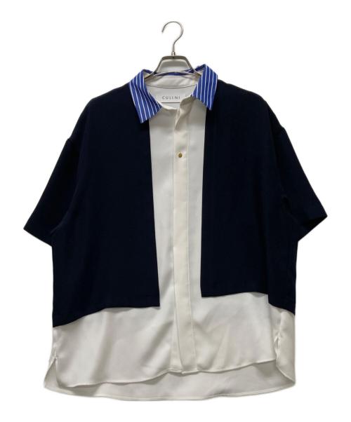 CULLNI（クルニ）CULLNI (クルニ) Color Blocking Layered Front Short Sleeve Shirt ネイビー サイズ:SIZE 2の古着・服飾アイテム