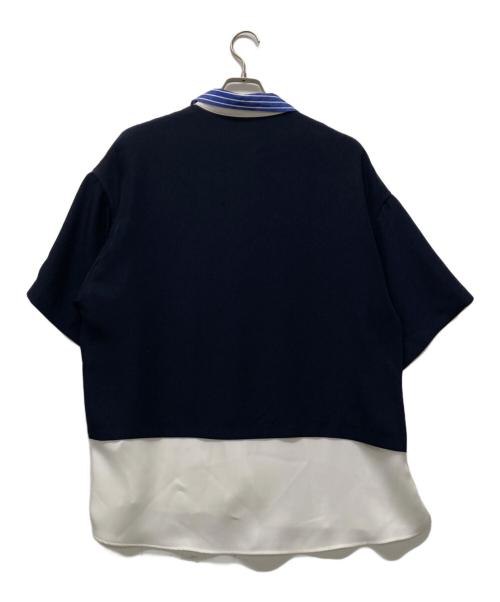 CULLNI（クルニ）CULLNI (クルニ) Color Blocking Layered Front Short Sleeve Shirt ネイビー サイズ:SIZE 2の古着・服飾アイテム