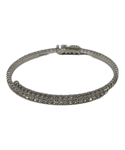 MIU MIU（ミュウミュウ）MIU MIU (ミュウミュウ) クリスタルチョーカー シルバーの古着・服飾アイテム