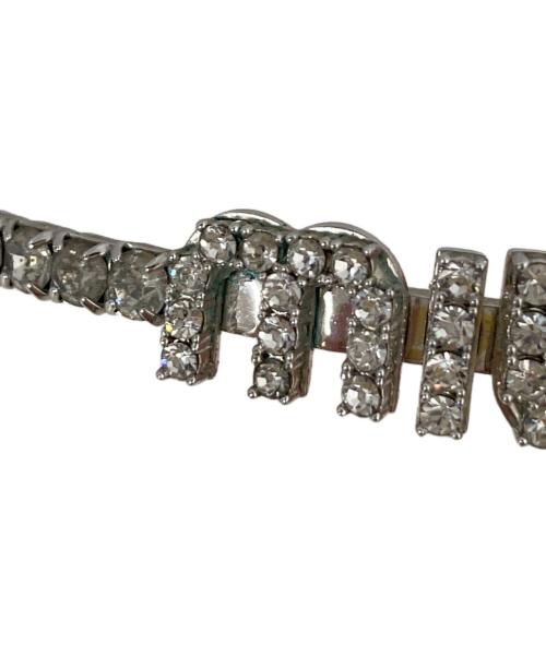 MIU MIU（ミュウミュウ）MIU MIU (ミュウミュウ) クリスタルチョーカー シルバーの古着・服飾アイテム