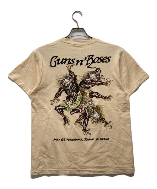 GUNS N ROSES（ガンズ・アンド・ローゼズ）GUNS N ROSES (ガンズ・アンド・ローゼズ) 半袖Tシャツ ベージュ サイズ:Ⅿの古着・服飾アイテム