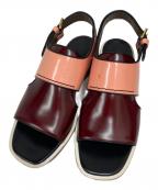 MARNIマルニ）の古着「パテントマルチカラーサンダル」｜ボルドー