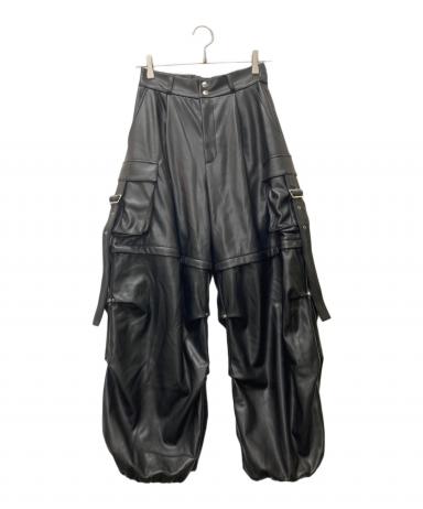 未使用タグ付【HARE】2WAY メタルカーゴパンツ レザー ブラック F 3022010162292378_01_0333w.jpeg