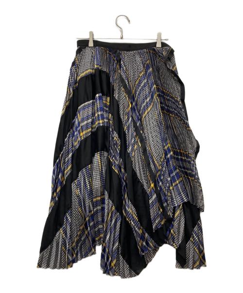 sacai（サカイ）sacai (サカイ) プリーツラップロングスカート ブラック サイズ:SIZE 2の古着・服飾アイテム