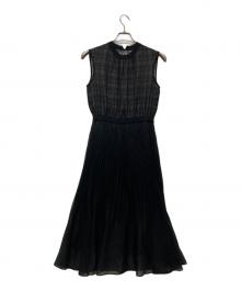 ANAYI（アナイ）の古着「シアーチェックノースリーブワンピース」｜ブラック