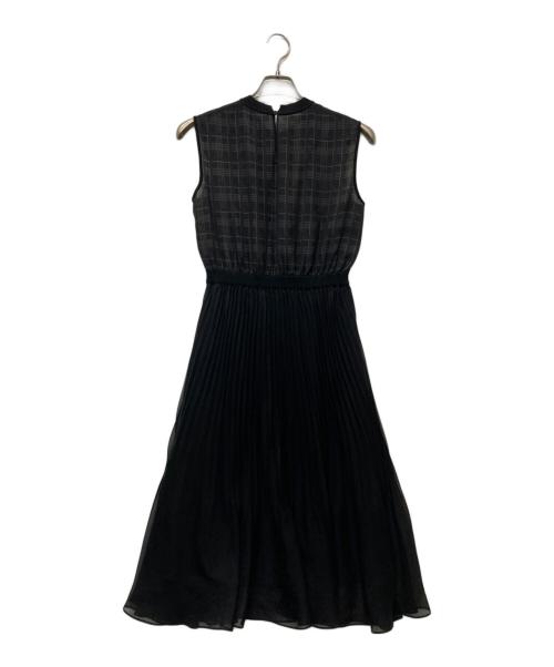 ANAYI（アナイ）ANAYI (アナイ) シアーチェックノースリーブワンピース ブラック サイズ:SIZE 36の古着・服飾アイテム