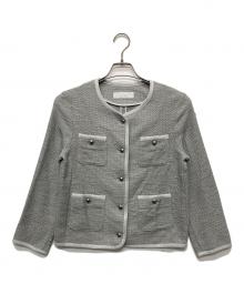 NOLLEY'S sophi（ノーリーズソフィー）の古着「ラメカラミパイピングライトジャケット/4-0030-2-05-002」｜グレー