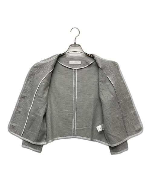 NOLLEY'S sophi（ノーリーズソフィー）NOLLEY'S sophi (ノーリーズソフィー) ラメカラミパイピングライトジャケット/4-0030-2-05-002 グレー サイズ:38の古着・服飾アイテム