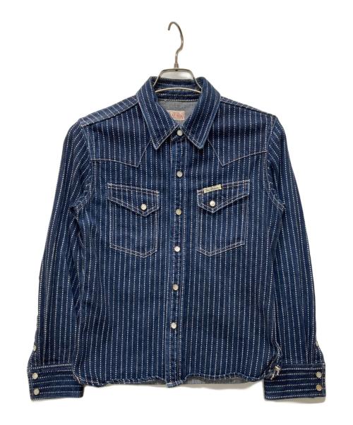 THE FLAT HEAD（ザ・フラットヘッド）THE FLAT HEAD (ザ・フラットヘッド) ウォバッシュ ウエスタンシャツ インディゴ サイズ:36の古着・服飾アイテム