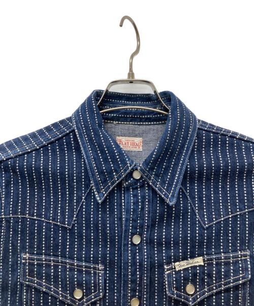 THE FLAT HEAD（ザ・フラットヘッド）THE FLAT HEAD (ザ・フラットヘッド) ウォバッシュ ウエスタンシャツ インディゴ サイズ:36の古着・服飾アイテム