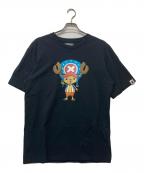 A BATHING APE×ONE PIECEア ベイシング エイプ×ワンピース）の古着「コラボプリントTシャツ」｜ブラック
