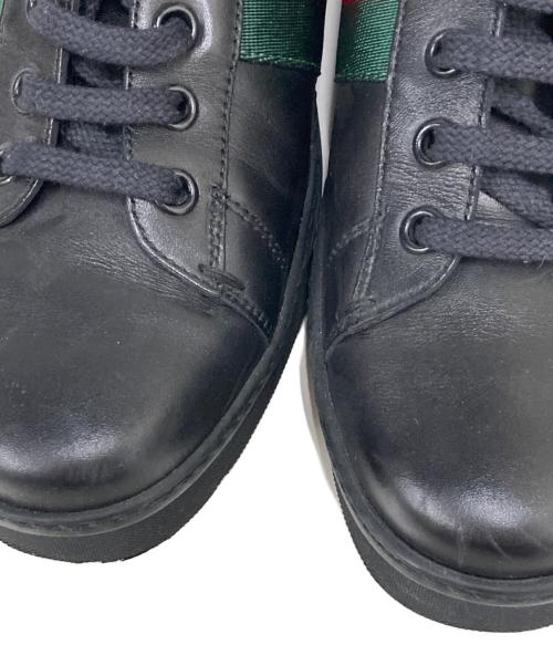 GUCCI（グッチ）GUCCI (グッチ) シェリーラインローカットスニーカー ブラック サイズ:24.5cmの古着・服飾アイテム