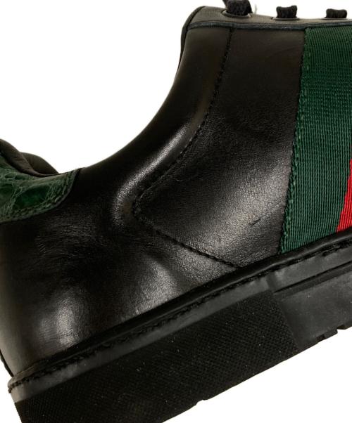 GUCCI（グッチ）GUCCI (グッチ) シェリーラインローカットスニーカー ブラック サイズ:24.5cmの古着・服飾アイテム