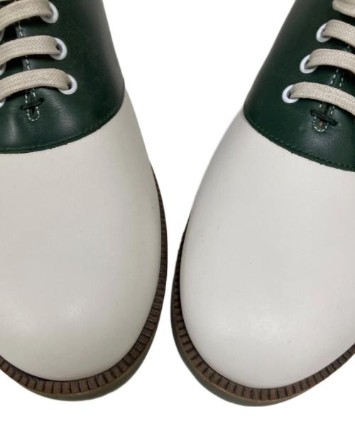 Salvatore Ferragamo（サルヴァトーレ フェラガモ）Salvatore Ferragamo (サルヴァトーレ フェラガモ) サドルシューズ グリーン×ホワイト サイズ:71/2の古着・服飾アイテム