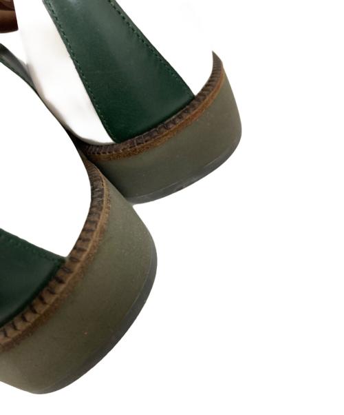 Salvatore Ferragamo（サルヴァトーレ フェラガモ）Salvatore Ferragamo (サルヴァトーレ フェラガモ) サドルシューズ グリーン×ホワイト サイズ:71/2の古着・服飾アイテム