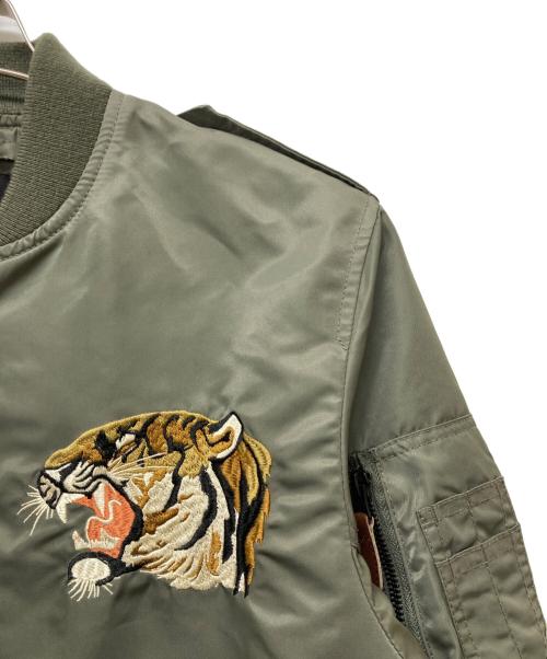 HOUSTON（ヒューストン）HOUSTON (ヒューストン) CUSTOM L-2 EMB JACKET グリーン サイズ:MEDIUMの古着・服飾アイテム