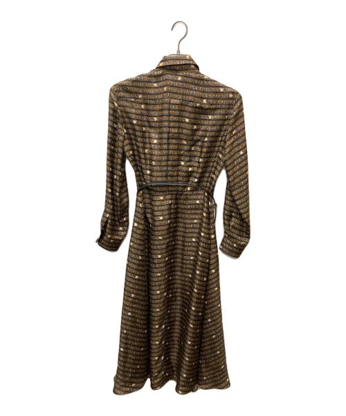 MaxMara（マックスマーラ）MaxMara (マックスマーラ) 総柄ワンピース ブラウン サイズ:40の古着・服飾アイテム
