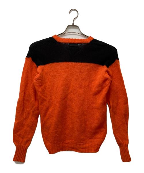 PRADA（プラダ）PRADA (プラダ) バージンウールセーター オレンジ×ブラック サイズ:48の古着・服飾アイテム