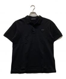 PRADA（プラダ）の古着「トライアングルロゴポロシャツ」｜ブラック