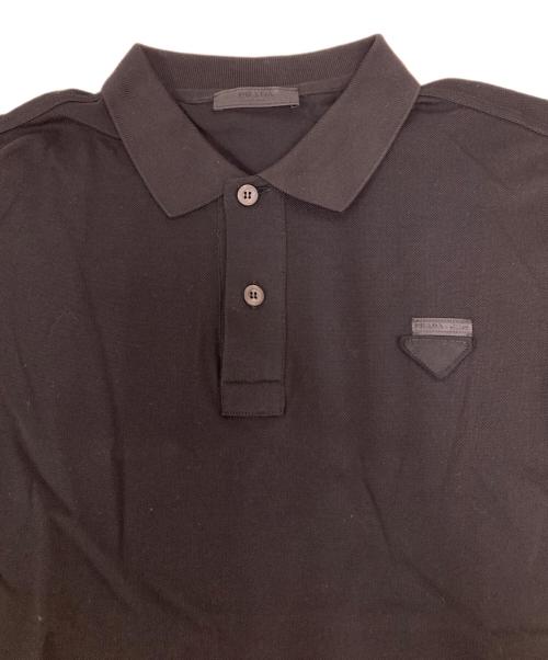 PRADA（プラダ）PRADA (プラダ) トライアングルロゴポロシャツ ブラック サイズ:Ｍの古着・服飾アイテム