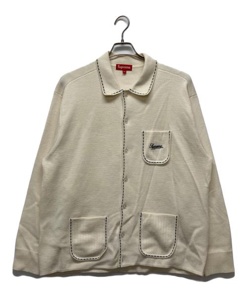 SUPREME（シュプリーム）Supreme (シュプリーム) 22AW CONTRAST STITCH BUTTON UP SWEATER ホワイト サイズ:XLの古着・服飾アイテム