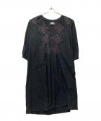 sara mallikaサラマリカ）の古着「Cotton Flower Patchwork Dress」｜ブラック