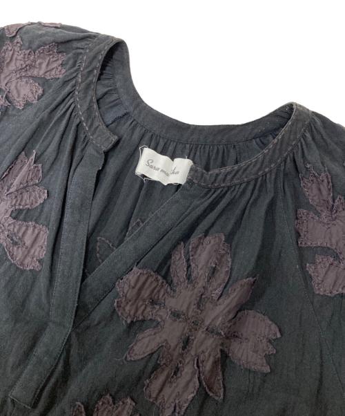 sara mallika（サラマリカ）sara mallika (サラマリカ) Cotton Flower Patchwork Dress ブラック サイズ:Mの古着・服飾アイテム