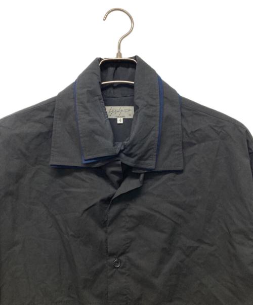 Yohji Yamamoto pour homme（ヨウジヤマモト プールオム）Yohji Yamamoto pour homme (ヨウジヤマモト プールオム) 18SS 4重襟 ハーフレイヤード長袖フロントシャツ ブラック サイズ:4の古着・服飾アイテム