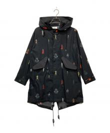 stof×STAR WARS（ストフ×スターウォーズ）の古着「総柄モッズコート」｜ブラック