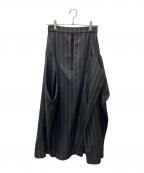 UN3D.アンスリード）の古着「マルチピンストライプタックスカート」｜ブラウン