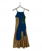 UN3D.アンスリード）の古着「ウェーブラインキャミソールワンピース」｜イエロー×ブルー