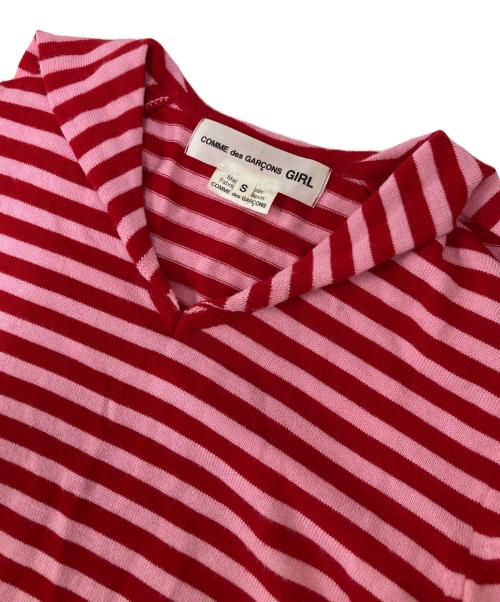COMME des GARCONS GIRL（コムデギャルソンガール）COMME des GARCONS GIRL (コムデギャルソンガール) ストライプ セーター レッド×ピンク サイズ:Sの古着・服飾アイテム